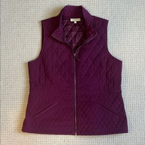 Talbots Quilted Vest in Rich Burgundy Plum